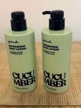 Victoria's Secret Pink Cucumber Hyaluronic Acid Body Lotion Cream 12 fl oz lot 2